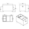 Piège à graisse commercial en acier inoxydable avec couvercle et vanne de sortie 300 x 200 x 200 mm | Adexa QNH502