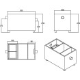 Piège à graisse commercial en acier inoxydable avec couvercle et vanne de sortie 300 x 250 x 250 mm | Adexa QNH504