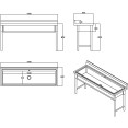 Évier commercial en acier inoxydable pour le lavage des casseroles, avec une cuve et dosseret, 1200 x 600 x 850 mm | Adexa QNH608