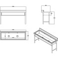 Évier commercial en acier inoxydable pour le lavage des casseroles, avec une cuve et dosseret, 1800 x 600 x 850 mm | Adexa QNH612