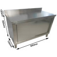 Armoire de travail commerciale en acier inoxydable avec porte coulissante, étagère et dosseret 800 x 700 x 950 mm | Adexa QNH820 Armoire de travail commerciale en acier inoxydable avec porte coulissante, étagère et dosseret 800 x 700 x 950 mm | Adexa QNH820
