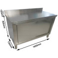 Armoire de travail commerciale en acier inoxydable avec porte coulissante, étagère et dosseret 1600 x 700 x 950 mm | Adexa QNH828 Armoire de travail commerciale en acier inoxydable avec porte coulissante, étagère et dosseret 1600 x 700 x 950 mm | Adexa QNH828