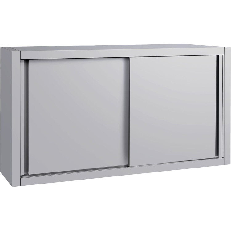 Armoire murale commerciale en acier inoxydable avec portes coulissantes et étagère intérieure 1200 x 400 x 650 mm | Adexa QNH904