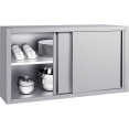 Armoire murale commerciale en acier inoxydable avec portes coulissantes et étagère intérieure 1200 x 400 x 650 mm | Adexa QNH904