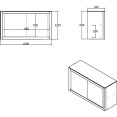 Armoire murale commerciale en acier inoxydable avec portes coulissantes et étagère intérieure 1200 x 400 x 650 mm | Adexa QNH904