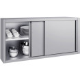 Armoire murale commerciale en acier inoxydable avec portes coulissantes et étagère intérieure 1500 x 400 x 650 mm | Adexa QNH906