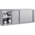Armoire murale commerciale en acier inoxydable avec portes coulissantes et étagère intérieure 1800 x 400 x 650 mm | Adexa QNH908