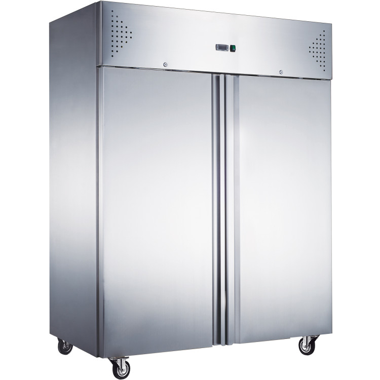Congélateur professionnel Armoire verticale Inox 1200 litres Double porte Refroidissement ventilé | Adexa F1200V