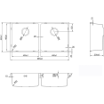 Évier à double vasque fait main 865x430x200mm Acier inoxydable R20 Topmount / Undermount | Adexa 204040D