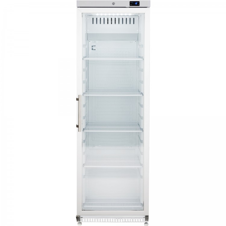 Réfrigérateur professionnel Armoire armoire 336 litres Blanc Porte simple vitrée | Adexa R400G