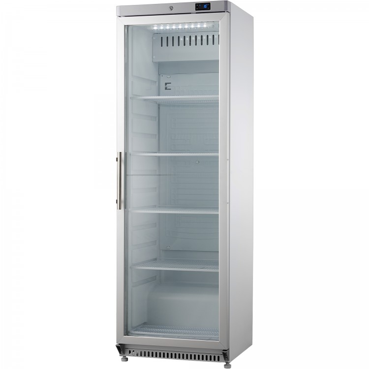 Réfrigérateur professionnel Armoire verticale 336 litres Acier inoxydable Porte simple vitrée | Adexa R400GSS