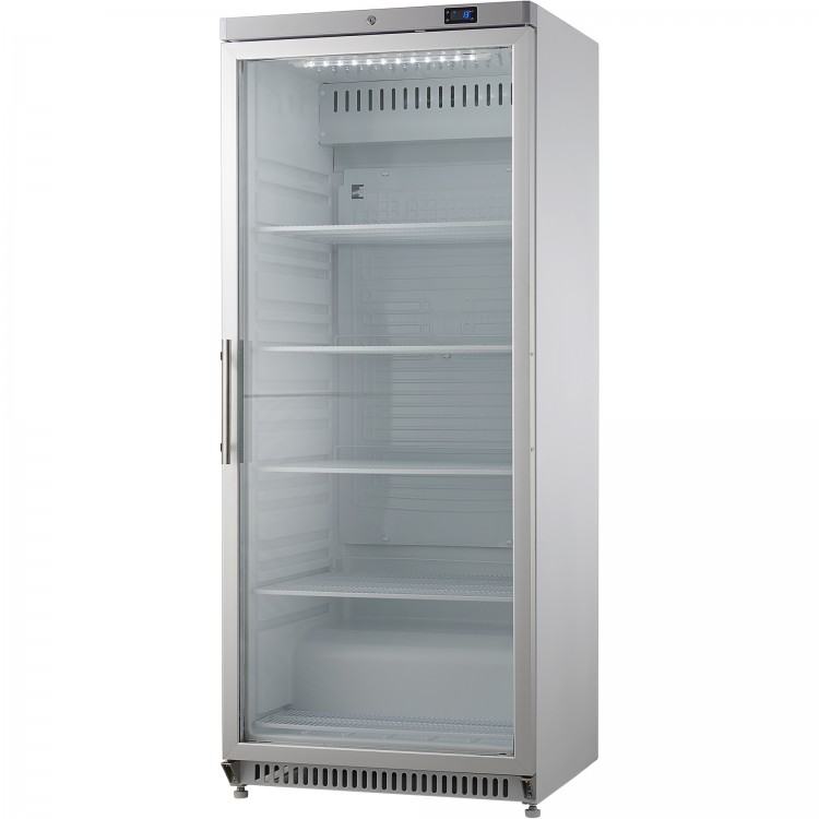 Réfrigérateur commercial 562 l Armoire verticale en acier inoxydable Porte vitrée simple | Adexa R600GSS