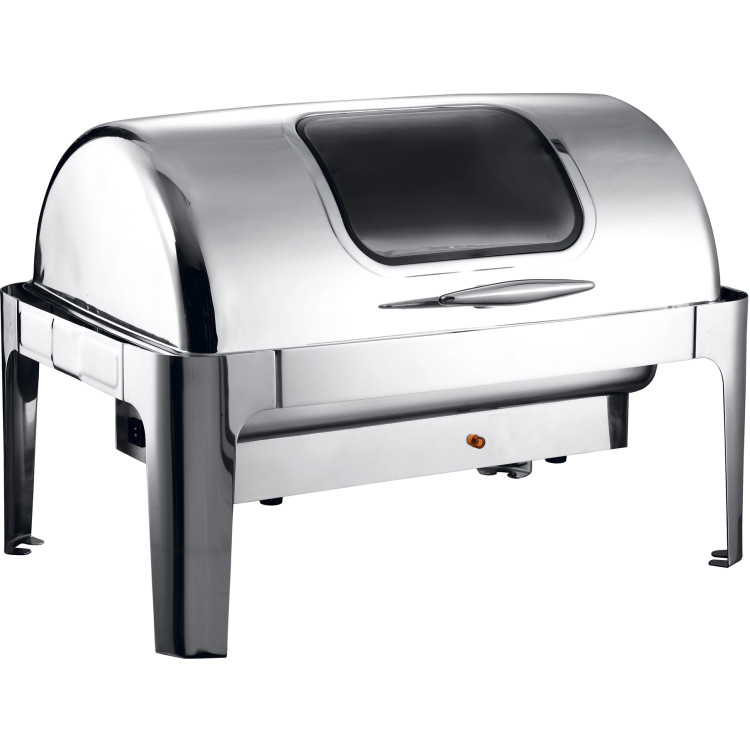 Roll top Chafer Chauffage électrique GN1/1 Inox Poli miroir 9 litres Vitre | Adexa RA2302BE