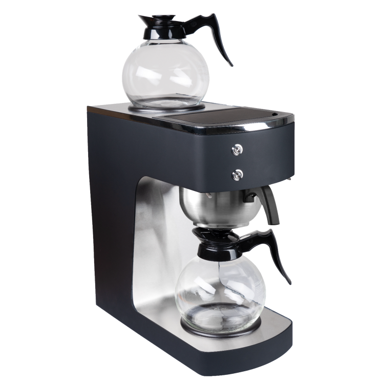 Machine à café professionnelle avec entonnoir en acier inoxydable et 2 carafes en verre – 203 × 383 × 455 mm | Adexa RB386PBD2