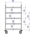 Chariot de service/débarrassage commercial de qualité B, en acier inoxydable, 5 niveaux, 810 x 460 x 1250 mm | Adexa RST5C, qualité B 