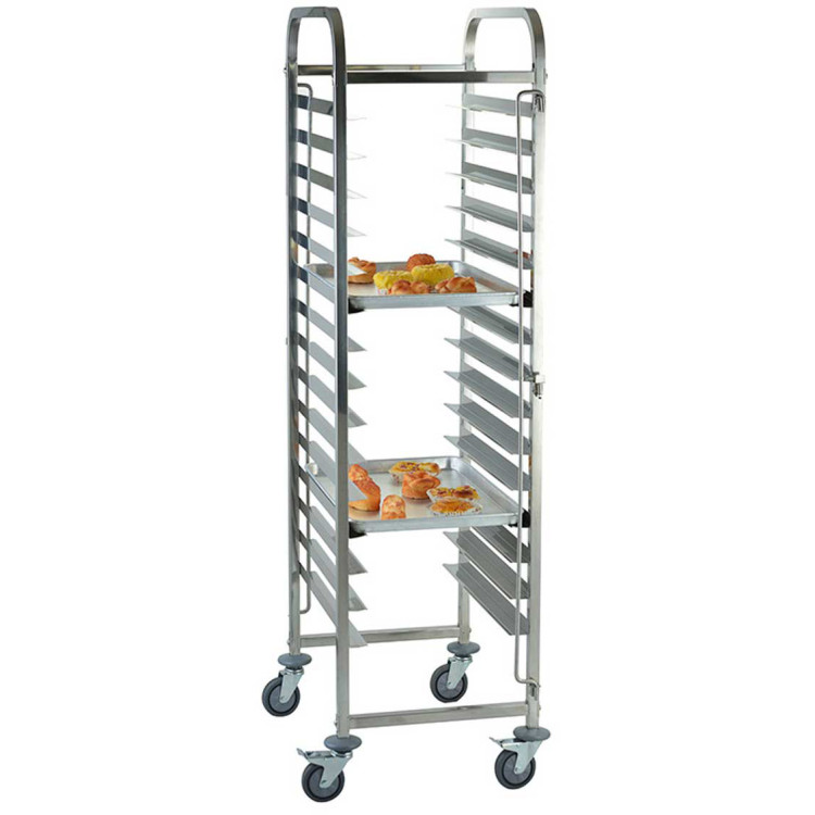 Chariot à plateaux/plaques/plaques de cuisson en acier inoxydable à 15 niveaux pour plaques de cuisson 660 x 460 mm | Adexa RT7515 Chariot à plateaux/plaques/plaques de cuisson en acier inoxydable à 15 niveaux pour plaques de cuisson 660 x 460 mm | Adexa RT7515