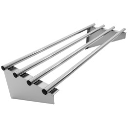 Étagère murale commerciale en acier inoxydable 600×300×230 mm, 4 tubes | Adexa RTW130060