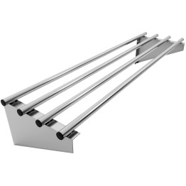 Étagère murale commerciale en acier inoxydable 1200×300×230 mm, 4 tubes | Adexa RTW130120