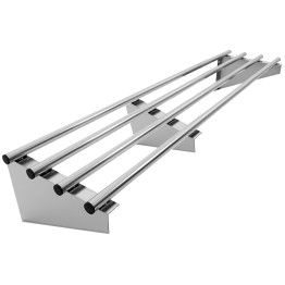 Étagère murale commerciale en acier inoxydable 1800×300×230 mm, 4 tubes | Adexa RTW130180