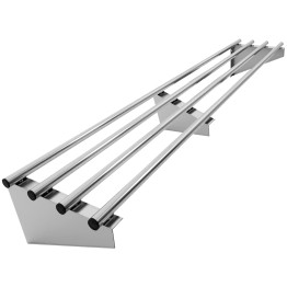 Étagère murale commerciale en acier inoxydable 2000×300×230 mm, 4 tubes | Adexa RTW130200