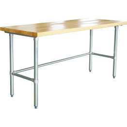 Boulangerie Table de travail Plateau en bois 1500x600x900mm | Adexa RWTG600X1500