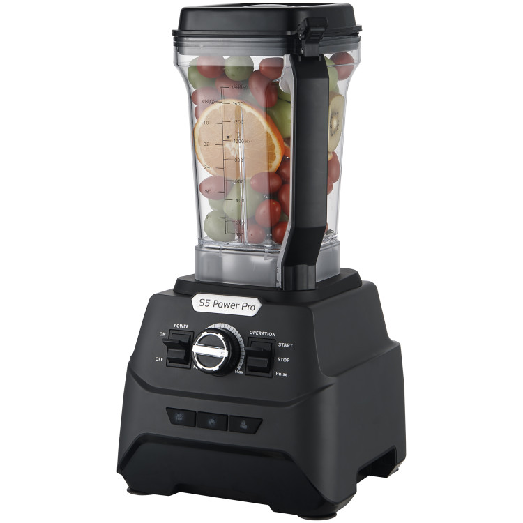 Blender professionnel Adexa S5 Power Pro 1500 W, bol de 1,6 L, haute vitesse 25 000 tr/min, noir | Adexa S5 Blender professionnel Adexa S5 Power Pro 1500 W, bol de 1,6 L, haute vitesse 25 000 tr/min, noir | Adexa S5