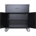 Armoire à outils mobile professionnelle en acier noir, 2 portes, 1 tiroir, 800 x 420 x 900 mm | Adexa SART222