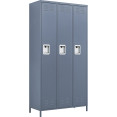 Armoire commerciale grise à 3 portes et 2 étagères 900 x 400 x 1830 mm | Adexa SART236