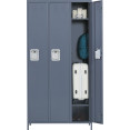 Armoire commerciale grise à 3 portes et 2 étagères 900 x 400 x 1830 mm | Adexa SART236