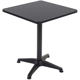 Table bistro en aluminium noir avec plateau en MDF 600×600×700 mm | Adexa SC051C