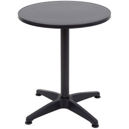 Table bistro ronde en aluminium noir avec plateau en MDF Ø600×700 mm | Adexa SC052C