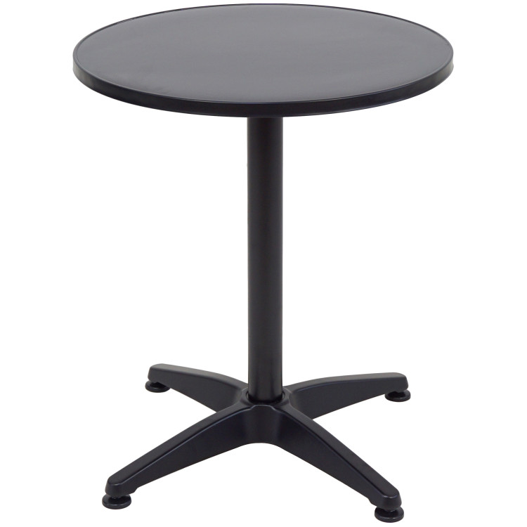 Table bistro ronde en aluminium noir avec plateau en MDF Ø600×700 mm | Adexa SC052C