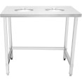 Table de collecte des déchets en acier inoxydable à usage commercial avec double ouverture circulaire 1000 x 600 x 900 mm | Adexa SC10060