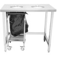 Table de collecte des déchets en acier inoxydable à usage commercial avec double ouverture circulaire 1000 x 600 x 900 mm | Adexa SC10060