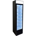 Réfrigérateur à bouteilles commercial vertical de catégorie B, 145 litres, porte vitrée à charnières, éclairage LED, noir | Adexa SC145B B GRADE