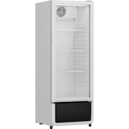 Réfrigérateur à bouteilles vertical commercial à une porte, 388 litres, 5 étagères, ventilation assistée, porte vitrée à charnières, blanc, dimensions : 595 x 585 x 1878 mm | Adexa SC360WHITE