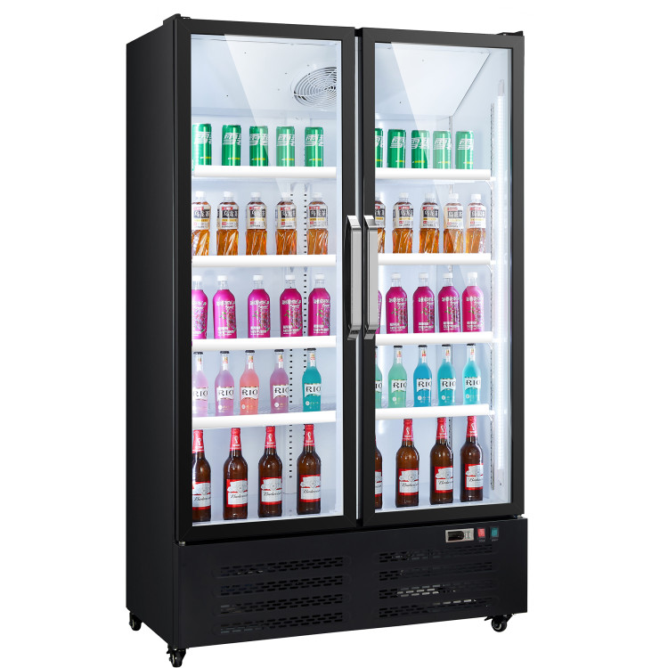 Présentoir Refroidisseur de bouteilles vertical Double porte 756 litres Sans panneau supérieur | Adexa SC760FB Présentoir Refroidisseur de bouteilles vertical Double porte 756 litres Sans panneau supérieur | Adexa SC760FB