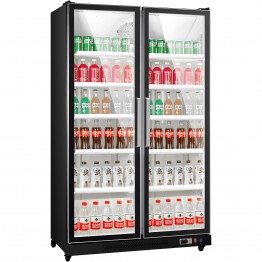 Présentoir Refroidisseur de bouteilles Vertical Double porte 798 litres Conception à porte pleine | Adexa SC760FC