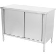 Armoire de comptoir coulissante commerciale avec portes coulissantes, en acier inoxydable, 1500 x 600 x 850 mm | Adexa SCP601502S Armoire de comptoir coulissante commerciale avec portes coulissantes, en acier inoxydable, 1500 x 600 x 850 mm | Adexa SCP601502S