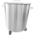 Poubelle professionnelle en acier inoxydable avec couvercle et roulettes, 55 litres | Adexa SDC55
