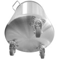 Poubelle professionnelle en acier inoxydable avec couvercle et roulettes, 55 litres | Adexa SDC55