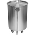 Poubelle à pédale professionnelle en acier inoxydable avec couvercle et roulettes, 55 litres | Adexa SDCP55