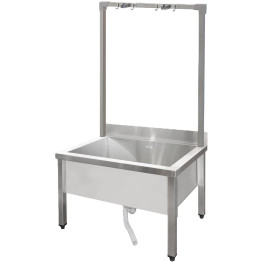 Évier commercial en acier inoxydable avec panier haut et porte-serpillière 2 en 1 800 x 600 x 550 mm | Adexa SMSJYHR8060 Évier commercial en acier inoxydable avec panier haut et porte-serpillière 2 en 1 800 x 600 x 550 mm | Adexa SMSJYHR8060