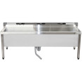 Évier à franges commercial en acier inoxydable avec panier bas et support à franges 2 en 1 1500 x 600 x 550 mm | Adexa SMSJYLR15060