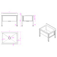 Évier commercial en acier inoxydable avec panier bas et support de balai 2 en 1 600 x 600 x 550 mm | Adexa SMSJYLR6060 Évier commercial en acier inoxydable avec panier bas et support de balai 2 en 1 600 x 600 x 550 mm | Adexa SMSJYLR6060