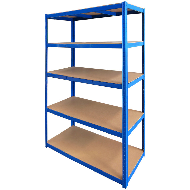 Rayonnage commercial robuste bleu de qualité B, 5 étagères, capacité de charge de 2000 kg, dimensions 1800 x 600 x 1800 mm | Adexa MD18060BLUE B GRADE