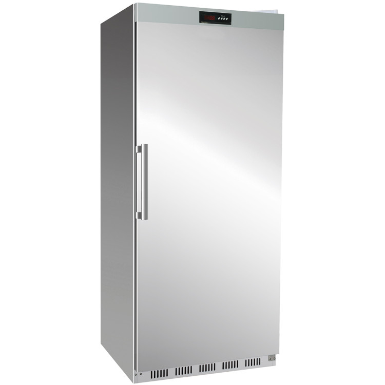 Réfrigérateur professionnel Armoire verticale 600 litres Inox Simple porte Refroidissement ventilé | Adexa SR600