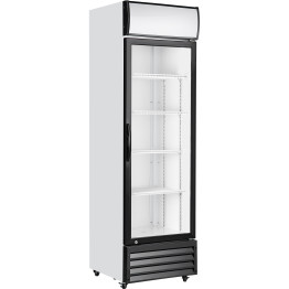 Réfrigérateur commercial vertical pour bouteilles de boissons, 349 litres, porte vitrée à charnière unique, noir et blanc, 606 x 620 x 1940 mm | Adexa SSH28 Réfrigérateur commercial vertical pour bouteilles de boissons, 349 litres, porte vitrée à charnière unique, noir et blanc, 606 x 620 x 1940 mm | Adexa SSH28