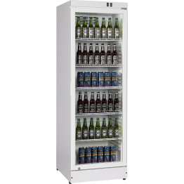 Réfrigérateur commercial vertical pour bouteilles de boissons, 360 litres, porte vitrée à charnière unique, blanc, 600 x 620 x 1860 mm | Adexa SSH50 Réfrigérateur commercial vertical pour bouteilles de boissons, 360 litres, porte vitrée à charnière unique, blanc, 600 x 620 x 1860 mm | Adexa SSH50