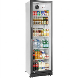 Réfrigérateur commercial vertical pour bouteilles de boissons, 392 litres, porte vitrée à charnière unique, noir et blanc, dimensions : 578 x 605 x 1990 mm | Adexa SSH56 Réfrigérateur commercial vertical pour bouteilles de boissons, 392 litres, porte vitrée à charnière unique, noir et blanc, dimensions : 578 x 605 x 1990 mm | Adexa SSH56